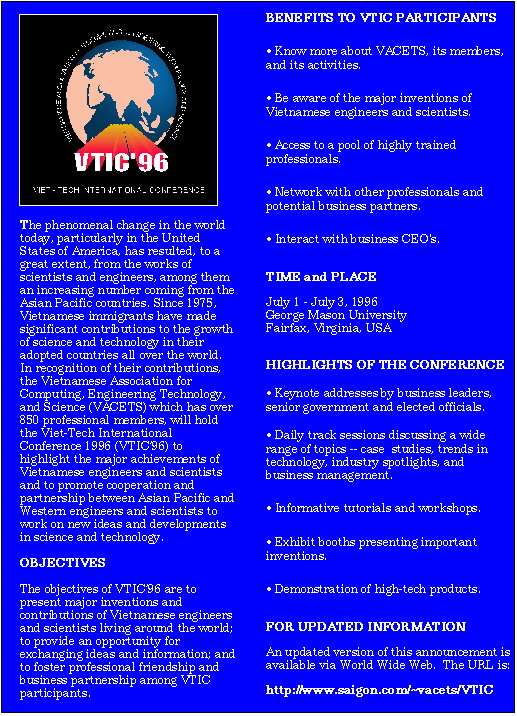 [VTIC96 Brochure Page 1 color version]