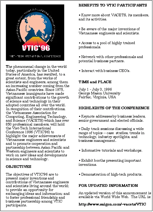 [VTIC96 brochure page 1 bw version]